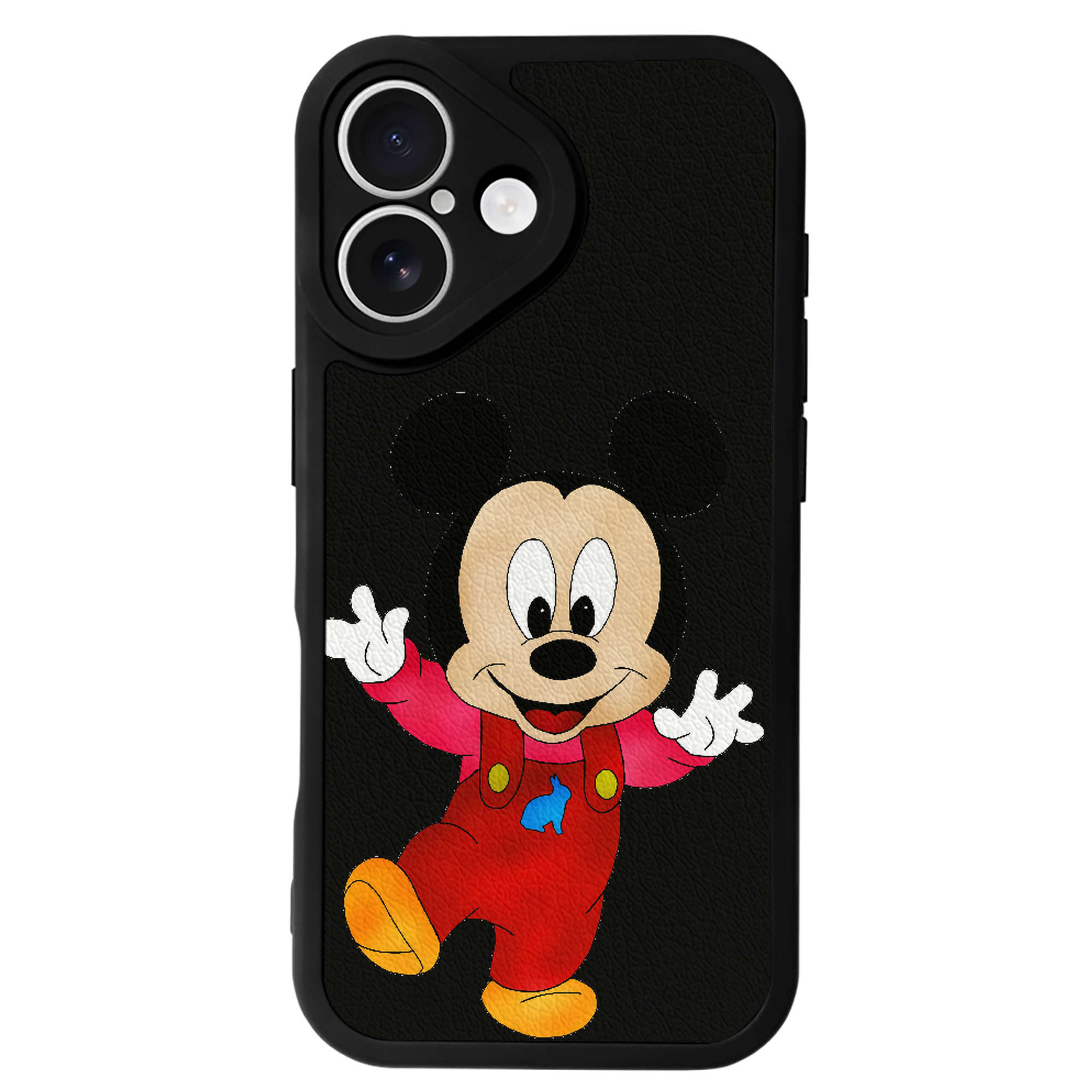 （画像用） ミッキーマウス Mickey Mouse 【iPhone 16シリーズ対応】シリコンスマホケース（レザー調） 材質：シリコン